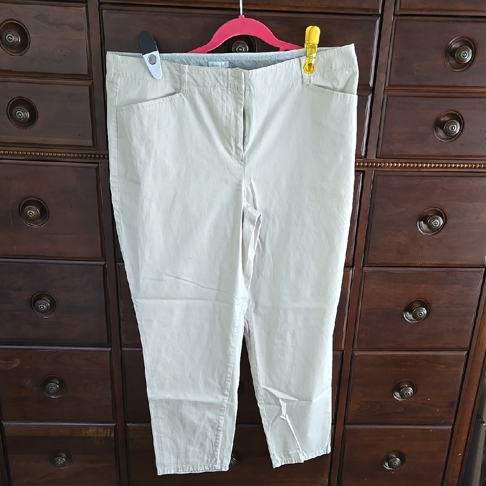 J. Jill Live in Chino Pants Size 18 Cream Colored. Like new!